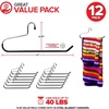 image:imageBlanket Hangers Set of 6 Heavy Duty Stainless Steel Hanger with Black Vinyl Nonslip Coating  Great for Closet Storage of Quilts Comforters Bedding Table Cloths Towels Rugs and Sleeping Bags12 Pack