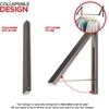 image:imageDouble Foldable Clothing Rack w Extension Rod WallMounted Retractable Clothes Hanger for Laundry Dryer Room Hanging Drying Rod Small Collapsible Folding Garment Racks Dorm Accessories BlackGray