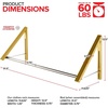 image:imageDouble Foldable Clothing Rack w Extension Rod WallMounted Retractable Clothes Hanger for Laundry Dryer Room Hanging Drying Rod Small Collapsible Folding Garment Racks Dorm Accessories BlackGold
