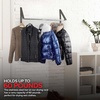 image:imageDouble Foldable Clothing Rack w Extension Rod WallMounted Retractable Clothes Hanger for Laundry Dryer Room Hanging Drying Rod Small Collapsible Folding Garment Racks Dorm Accessories BlackGray