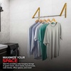 image:imageDouble Foldable Clothing Rack w Extension Rod WallMounted Retractable Clothes Hanger for Laundry Dryer Room Hanging Drying Rod Small Collapsible Folding Garment Racks Dorm Accessories BlackGold
