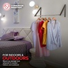 image:imageDouble Foldable Clothing Rack w Extension Rod WallMounted Retractable Clothes Hanger for Laundry Dryer Room Hanging Drying Rod Small Collapsible Folding Garment Racks Dorm Accessories BlackGray