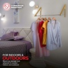 image:imageDouble Foldable Clothing Rack w Extension Rod WallMounted Retractable Clothes Hanger for Laundry Dryer Room Hanging Drying Rod Small Collapsible Folding Garment Racks Dorm Accessories BlackGold