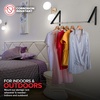 image:imageDouble Foldable Clothing Rack w Extension Rod WallMounted Retractable Clothes Hanger for Laundry Dryer Room Hanging Drying Rod Small Collapsible Folding Garment Racks Dorm Accessories BlackBlack
