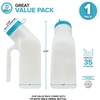 image:imageMale Urine Bottles 2 Pack 35 oz Portable Urinals for Men Spill Proof Nighttime Pee Bottles for Men with ScrewOn Lid Travel Urinals for Seniors with EasytoRead Measurement Lines1