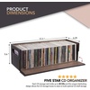 image:imageStock Your Home CD Storage Box Organizer Shelf for Movie Cases DVDs Cassette Tape Display Stand Disc Holder Can Store Up to 40 CDs Faux Leather BrownGrayEspresso