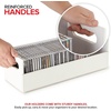 image:imageStock Your Home CD Storage Box Organizer Shelf for Movie Cases DVDs Cassette Tape Display Stand Disc Holder Can Store Up to 40 CDs Faux Leather BrownWhite