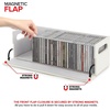 image:imageStock Your Home CD Storage Box Organizer Shelf for Movie Cases DVDs Cassette Tape Display Stand Disc Holder Can Store Up to 40 CDs Faux Leather BrownWhite
