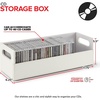 image:imageStock Your Home CD Storage Box Organizer Shelf for Movie Cases DVDs Cassette Tape Display Stand Disc Holder Can Store Up to 40 CDs Faux Leather BrownWhite