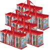 image:imageStock Your Home DVD Storage Bags Set of 2 Media Organizer Bag for DVDs CDs Blu Ray Disc Movie Cases VHS Box Video Game Disks Clear Plastic Holders with Carrying Handles and Zipper  BlackRed