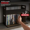 image:imageStock Your Home DVD Storage Box Movie Shelf Organizer for BluRay Video Game Cases CDs VHS Tape Display Stand Disc Holder Can Store Up to 28 DVDs Faux Leather BlackGrayEspresso