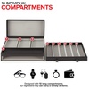 image:imageStock Your Home Mens Valet Tray Mens Jewelry Box Night Stand Organizers and Storage Bedside Table Organizer Watch Box for Dresser Faux Leather Black amp BeigeBlack  Gray