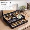 image:imageStock Your Home Mens Valet Tray Mens Jewelry Box Night Stand Organizers and Storage Bedside Table Organizer Watch Box for Dresser Faux Leather Black amp BeigeBlack  Beige