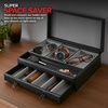 image:imageStock Your Home Mens Valet Tray Mens Jewelry Box Night Stand Organizers and Storage Bedside Table Organizer Watch Box for Dresser Faux Leather Black amp BeigeBlack  Gray