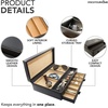 image:imageStock Your Home Mens Valet Tray Mens Jewelry Box Night Stand Organizers and Storage Bedside Table Organizer Watch Box for Dresser Faux Leather Black amp BeigeBlack  Beige