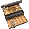 image:imageStock Your Home Mens Valet Tray Mens Jewelry Box Night Stand Organizers and Storage Bedside Table Organizer Watch Box for Dresser Faux Leather Black amp BeigeBlack  Beige