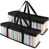 image:imageStock Your Home CD Storage Bags 2 Pack  Transparent PVC Media Storage  Water Resistant Holder Case With Handles  Clear Plastic Carrying Game Bag for Albums Video Games Books2 Pack