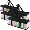 image:imageStock Your Home CD Storage Bags 2 Pack  Transparent PVC Media Storage  Water Resistant Holder Case With Handles  Clear Plastic Carrying Game Bag for Albums Video Games Books4 Pack