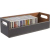 image:imageStock Your Home CD Storage Box Organizer Shelf for Movie Cases DVDs Cassette Tape Display Stand Disc Holder Can Store Up to 40 CDs Faux Leather BrownGrayEspresso