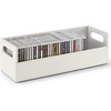 image:imageStock Your Home CD Storage Box Organizer Shelf for Movie Cases DVDs Cassette Tape Display Stand Disc Holder Can Store Up to 40 CDs Faux Leather BrownWhite