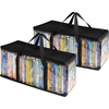 image:imageStock Your Home DVD Storage Bags Set of 2 Media Organizer Bag for DVDs CDs Blu Ray Disc Movie Cases VHS Box Video Game Disks Clear Plastic Holders with Carrying Handles and Zipper  BlackBlack