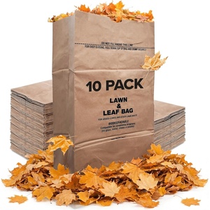 image:image30 Gallon Kraft Lawn and Leaf Bags 10 Pack EcoFriendly Heavy Duty Large Paper Trash Bags Tear Resistant Yard Waste Bags for Grass Clippings Wet and Dry Leaves Weeds Twigs10