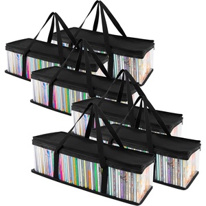 image:imageStock Your Home CD Storage Bags 2 Pack  Transparent PVC Media Storage  Water Resistant Holder Case With Handles  Clear Plastic Carrying Game Bag for Albums Video Games Books6 Pack
