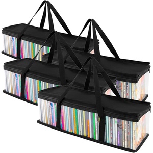 image:imageStock Your Home CD Storage Bags 2 Pack  Transparent PVC Media Storage  Water Resistant Holder Case With Handles  Clear Plastic Carrying Game Bag for Albums Video Games Books4 Pack