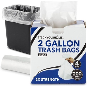 image:imageStock Your Home Clear 2 Gallon Trash Bag 200 Pack UnScented Small Garbage Bags for Bathroom Can Mini Waste Basket Liner Plastic Liners for Office Trashcan and Dog Poop Bulk Household Supplies200 Pack