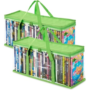 image:imageStock Your Home DVD Storage Bags Set of 2 Media Organizer Bag for DVDs CDs Blu Ray Disc Movie Cases VHS Box Video Game Disks Clear Plastic Holders with Carrying Handles and Zipper  BlackGreen