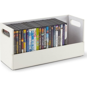 image:imageStock Your Home DVD Storage Box Movie Shelf Organizer for BluRay Video Game Cases CDs VHS Tape Display Stand Disc Holder Can Store Up to 28 DVDs Faux Leather BlackWhite